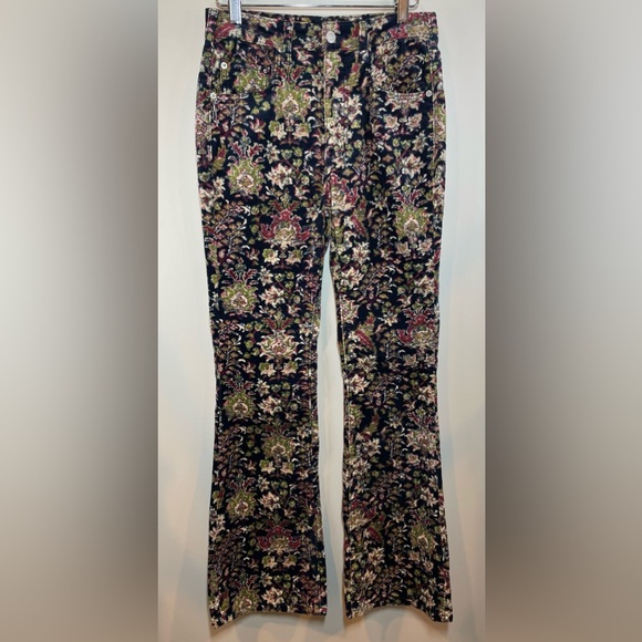 NWT Pilcro for Anthropologie The Icon Flare Corduroy Pants Navy Background Sz 27 - Picture 5 of 16